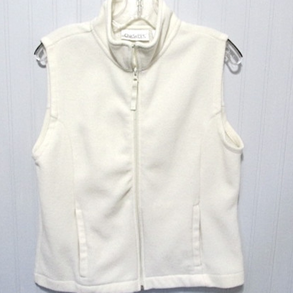 VTG Ivory Fleece Vest, Size M